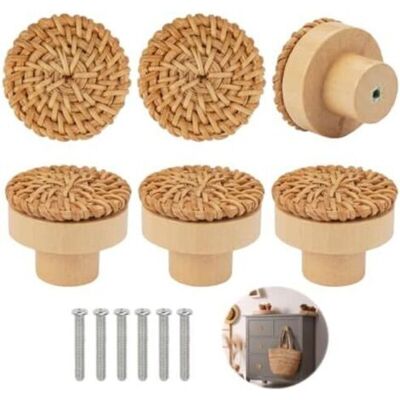 ABYSSE (40×40×35)6 Pièces Boutons De Meuble En Rotin Bois, Poignée Meuble Bois, Bouton De Tiroir, Boutons De Portes Pour Placards, Boutons De Meuble Rond En Bois, Bouton De Meuble Bois Pour Chambre Cu - Publicité ABYSSE (40×40×35)6 Pièces Boutons De Meuble En Rotin Bois, Poignée Meuble Bois, Bouton De Tiroir, Boutons De Portes Pour Placards, Boutons De Meuble Rond En Bois, Bouton De Meuble Bois Pour Chambre Cu - Publicité
