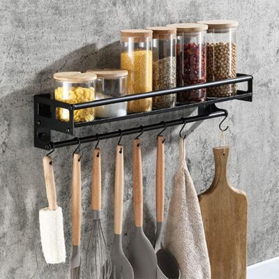 Generic Porte-ustensiles De Cuisine En Acier Inoxydable Avec 8 Crochets, Disponible En Options De Montage Adhésif Et Percé, Fixation Murale 40 Cm - Publicité Generic Porte-ustensiles De Cuisine En Acier Inoxydable Avec 8 Crochets, Disponible En Options De Montage Adhésif Et Percé, Fixation Murale 40 Cm - Publicité