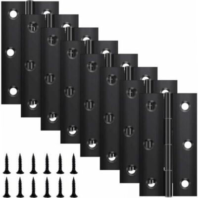 OEM Lot De 8 Charnières Pliantes 67 Mm × 37 Mm, Charnière En Acier Inoxydable Noir, Charnière Piano, Petite Charnière, Charnière De Porte Pour Portes, Fenêtres, Armoires Avec 48 Vis - Publicité OEM Lot De 8 Charnières Pliantes 67 Mm × 37 Mm, Charnière En Acier Inoxydable Noir, Charnière Piano, Petite Charnière, Charnière De Porte Pour Portes, Fenêtres, Armoires Avec 48 Vis - Publicité