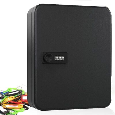 OEM Armoire À Clés Murale En Acier Noir Mat Serrure À Combinaison 3 Chiffres 20 Crochets Pour Rangement Sécurisé Dimensions 200x160x75mm-dou - Publicité OEM Armoire À Clés Murale En Acier Noir Mat Serrure À Combinaison 3 Chiffres 20 Crochets Pour Rangement Sécurisé Dimensions 200x160x75mm-dou - Publicité