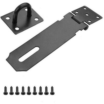 PELTOR Loquet Et Targette (noir)cadenas Moraillon 5 Pouces Loquet De Porte, Cadenas Moraillon Serrure De Porte Extérieure Avec Vis, Loquet De Porte En Acier Inoxydable Pour Porte, Tiroir, Placard - Publicité PELTOR Loquet Et Targette (noir)cadenas Moraillon 5 Pouces Loquet De Porte, Cadenas Moraillon Serrure De Porte Extérieure Avec Vis, Loquet De Porte En Acier Inoxydable Pour Porte, Tiroir, Placard - Publicité
