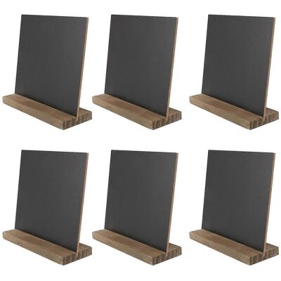 YUDO Lot De 6 Panneaux Ardoise Rustiques Avec Support En Bois Pour Décorations De Mariage, 15 X 12,5 Cm, Noir - Publicité YUDO Lot De 6 Panneaux Ardoise Rustiques Avec Support En Bois Pour Décorations De Mariage, 15 X 12,5 Cm, Noir - Publicité