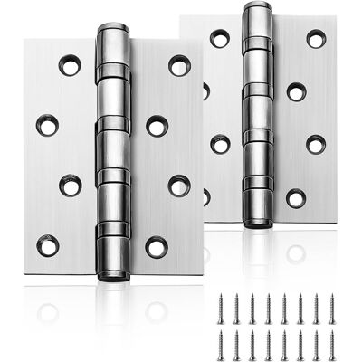 AHLSEN Bravix Lot De 1 Paire De Charnières De Porte Robustes À Roulement À Billes En Acier Inoxydable Chromé Argenté Pour Portes Intérieures Extérieures - Publicité AHLSEN Bravix Lot De 1 Paire De Charnières De Porte Robustes À Roulement À Billes En Acier Inoxydable Chromé Argenté Pour Portes Intérieures Extérieures - Publicité