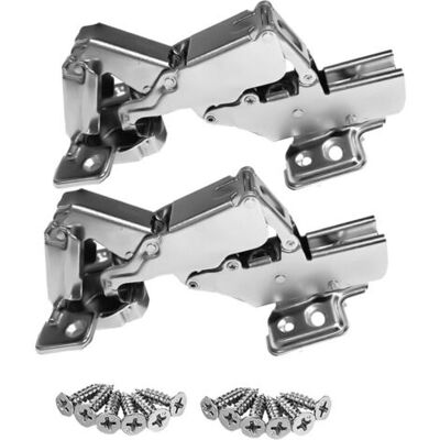 BEAUVIE 2 Charnières Pour Portes De Cuisine, Fermeture Amortie Hydraulique 165°-175° + 16 Vis - Publicité BEAUVIE 2 Charnières Pour Portes De Cuisine, Fermeture Amortie Hydraulique 165°-175° + 16 Vis - Publicité