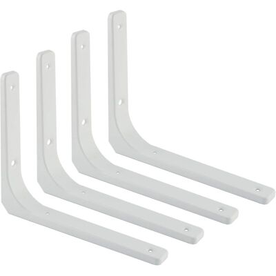 ENLENK Equerre Etagere Murale, 4pcs Equerre Metale Blanche 250mm X 200mm Equerre Charge Lourde Support Etagere Murale Pour Deco Murale Cuisine Industrielle Radiateur Montage Mural - Publicité ENLENK Equerre Etagere Murale, 4pcs Equerre Metale Blanche 250mm X 200mm Equerre Charge Lourde Support Etagere Murale Pour Deco Murale Cuisine Industrielle Radiateur Montage Mural - Publicité