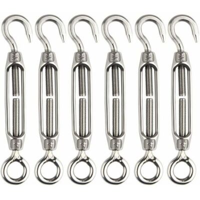 ABYSSE 6 Pcs Tendeur De Fil Tendeur M4 En Acier Inoxydable Réglable Crochet De Ridoir Et Oeil Ensemble Heavy Duty - Publicité ABYSSE 6 Pcs Tendeur De Fil Tendeur M4 En Acier Inoxydable Réglable Crochet De Ridoir Et Oeil Ensemble Heavy Duty - Publicité