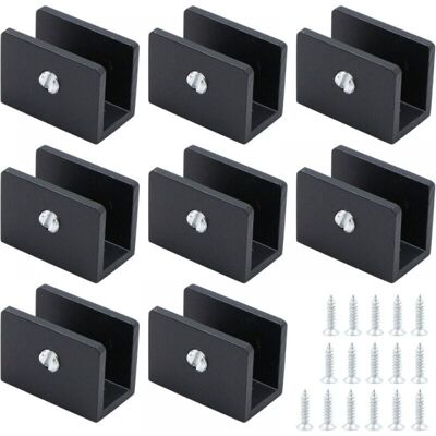 ALVIOR Pince À Verre - Acier Inoxydable - Pour Verre Épaisseur 8 À 10 Mm - Carrée - Noir - Lot De 8 Pièces - Publicité ALVIOR Pince À Verre - Acier Inoxydable - Pour Verre Épaisseur 8 À 10 Mm - Carrée - Noir - Lot De 8 Pièces - Publicité