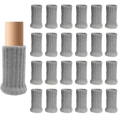ABYSSE Lot De 24 Chaussettes De Chaise,gris, Double Tricot Épais Pour Pieds De Chaise, Pieds Antidérapants, Protègent Le Sol - Publicité ABYSSE Lot De 24 Chaussettes De Chaise,gris, Double Tricot Épais Pour Pieds De Chaise, Pieds Antidérapants, Protègent Le Sol - Publicité