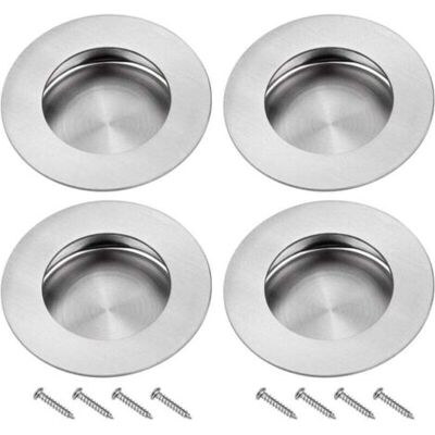 ABYSSE Lot De 4 Poignées De Porte Coulissante Encastrées En Acier Inoxydable, Adaptées Aux Tiroirs De Portes Coulissantes, Avec Vis - Publicité ABYSSE Lot De 4 Poignées De Porte Coulissante Encastrées En Acier Inoxydable, Adaptées Aux Tiroirs De Portes Coulissantes, Avec Vis - Publicité