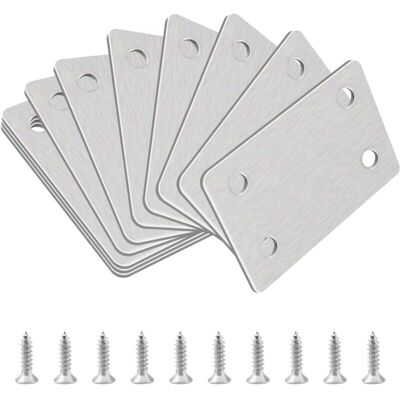 ENLENK Supports De Renfort D'Angle Plats, 10 Pièces Support D'Étagère De Soutien Droit En Acier Inoxydable Supports De Renfort D'Angle Plats Réparation De Plaques De Réparation Assemblage - Publicité ENLENK Supports De Renfort D'Angle Plats, 10 Pièces Support D'Étagère De Soutien Droit En Acier Inoxydable Supports De Renfort D'Angle Plats Réparation De Plaques De Réparation Assemblage - Publicité