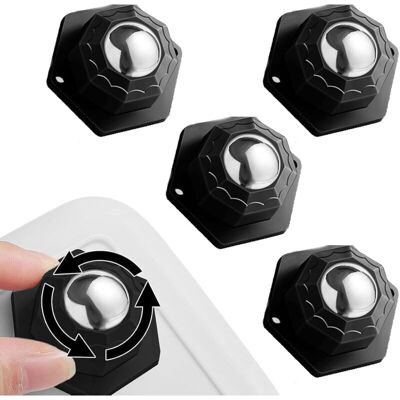 Melissa Houhence – Lot De 4 Roulettes Pour Meubles 200kg – Construction En Abs Avec Billes En Acier – Rotation 360° – Fixation Adhésive Ou Vis - Publicité Melissa Houhence – Lot De 4 Roulettes Pour Meubles 200kg – Construction En Abs Avec Billes En Acier – Rotation 360° – Fixation Adhésive Ou Vis - Publicité