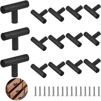 PELTOR 15pcs Poignée D'Armoire En T Seul Trou + 15pcs Vis Poignée De Porte En Forme De T Poignées En T En Acier Inoxydable Poignées De Tiroir Poignées De Meuble Cuisine Poignées De Placard Noir - Publicité PELTOR 15pcs Poignée D'Armoire En T Seul Trou + 15pcs Vis Poignée De Porte En Forme De T Poignées En T En Acier Inoxydable Poignées De Tiroir Poignées De Meuble Cuisine Poignées De Placard Noir - Publicité