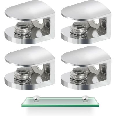 Generic 4 Pcs Support Étagère Verre Réglable De 5 À 8 Mm, Support De Tablette En Verre Fixation Murale À Vis En Alliage De Zinc, Finition Chrome Poli - Publicité Generic 4 Pcs Support Étagère Verre Réglable De 5 À 8 Mm, Support De Tablette En Verre Fixation Murale À Vis En Alliage De Zinc, Finition Chrome Poli - Publicité