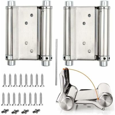 ABCRITAL 2pcs Charnières De Porte De Saloon Gond Porte Battante Charnière À Ressort Capacité De Charge Jusqu'à 15 Kg 76mm (3inch) - Publicité ABCRITAL 2pcs Charnières De Porte De Saloon Gond Porte Battante Charnière À Ressort Capacité De Charge Jusqu'à 15 Kg 76mm (3inch) - Publicité