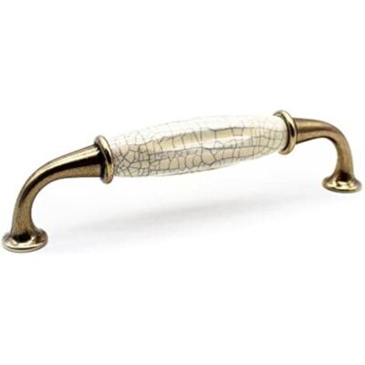 ABYSSE Poignée De Meuble Vintage Laiton Vieilli 144mm 4 Poignées En Zinc-aluminium Et Porcelaine Entraxe 128mm Pour Tiroirs Et Portes - Publicité ABYSSE Poignée De Meuble Vintage Laiton Vieilli 144mm 4 Poignées En Zinc-aluminium Et Porcelaine Entraxe 128mm Pour Tiroirs Et Portes - Publicité
