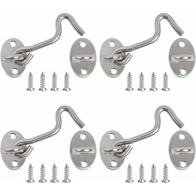 FANGMEDIA Crochet Fermeture Porte, 4pcs Crochet Cabine Verrous Et Boulons Pour Serrures Porte Loquet Portail Support Fenêtre Pour Entretoise Silencieux Verrouillage Verrou Portail, 3 Pouce/acier Inox - Publicité FANGMEDIA Crochet Fermeture Porte, 4pcs Crochet Cabine Verrous Et Boulons Pour Serrures Porte Loquet Portail Support Fenêtre Pour Entretoise Silencieux Verrouillage Verrou Portail, 3 Pouce/acier Inox - Publicité