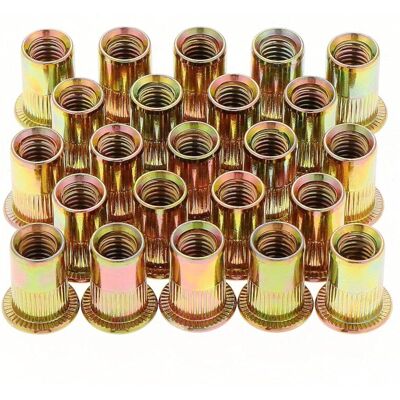 MOXIE 50 Pièces Écrou À Rivet M12 Fileté À Tête Plate, Écrous À Riveter Fileter En Acier Au Carbone Zingué, M12 Rivet Inserts Filetés (18 Mm X 22 Mm) - Publicité MOXIE 50 Pièces Écrou À Rivet M12 Fileté À Tête Plate, Écrous À Riveter Fileter En Acier Au Carbone Zingué, M12 Rivet Inserts Filetés (18 Mm X 22 Mm) - Publicité