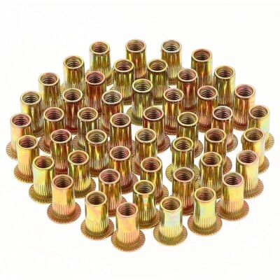 Melissa 150 Pièces Écrou À Rivet M5 Fileté À Tête Plate, Écrous À Riveter Fileter, Assortiment M5 Rivet Inserts Filetés Pour Métal Plastique (10 Mm X 13 Mm) - Publicité Melissa 150 Pièces Écrou À Rivet M5 Fileté À Tête Plate, Écrous À Riveter Fileter, Assortiment M5 Rivet Inserts Filetés Pour Métal Plastique (10 Mm X 13 Mm) - Publicité
