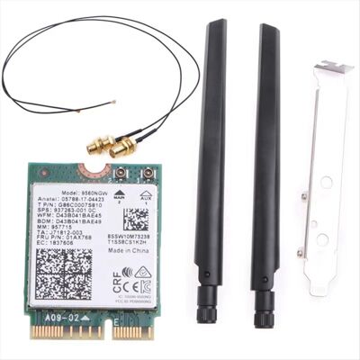 OEM Il S'Agit D'Un Kit De Bureau Sans Fil Double Bande 2,4 Ghz/5 Ghz Pour Le 9560ngw, Comprenant Un Adaptateur Wi-fi M.2 Cnvi 802.11ac, Un Kit D'Antenne Et La Compatibilité Bluetooth 5.0. Publicité OEM Il S'Agit D'Un Kit De Bureau Sans Fil Double Bande 2,4 Ghz/5 Ghz Pour Le 9560ngw, Comprenant Un Adaptateur Wi-fi M.2 Cnvi 802.11ac, Un Kit D'Antenne Et La Compatibilité Bluetooth 5.0. Publicité