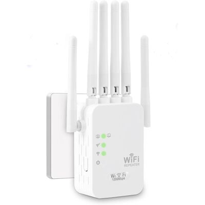 OEM Wifi Extender Range Booster 1200mbps, Répéteur Wifi À Bande Double 5ghz Et 2,4ghz,amplificateur De Signal Wifi Avec 6 Antennes Et 2 Ports Lan/wan Pour La Maison Et Le Bureau,booster Internet Sans Fil - Publicité OEM Wifi Extender Range Booster 1200mbps, Répéteur Wifi À Bande Double 5ghz Et 2,4ghz,amplificateur De Signal Wifi Avec 6 Antennes Et 2 Ports Lan/wan Pour La Maison Et Le Bureau,booster Internet Sans Fil - Publicité