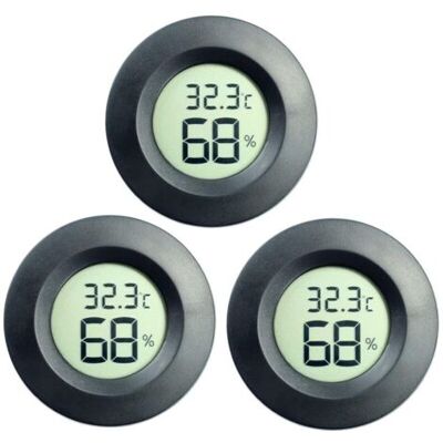 OEM Royaluxe-3-pack Hygromètre Thermomètre Numérique Lcd Moniteur Humidimètre Jauge Pour Humidificateurs Déshumidificateurs Serre Sous-sol Babyroom(noir) - Publicité OEM Royaluxe-3-pack Hygromètre Thermomètre Numérique Lcd Moniteur Humidimètre Jauge Pour Humidificateurs Déshumidificateurs Serre Sous-sol Babyroom(noir) - Publicité
