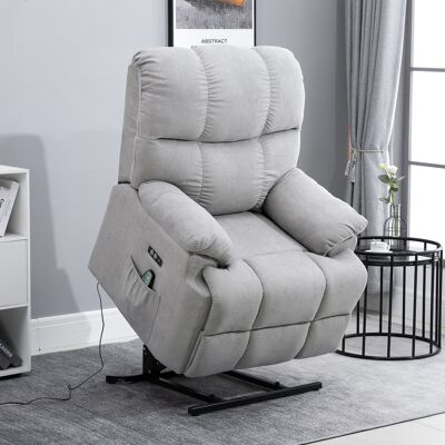 ALLAUVE Fauteuil Relax Tv Homcom, Fonction Levage Assisté, Chauffant, Inclinaison Réglable, Télécommande Usb, Peluche Gris 83x95x105 Cm - Publicité ALLAUVE Fauteuil Relax Tv Homcom, Fonction Levage Assisté, Chauffant, Inclinaison Réglable, Télécommande Usb, Peluche Gris 83x95x105 Cm - Publicité