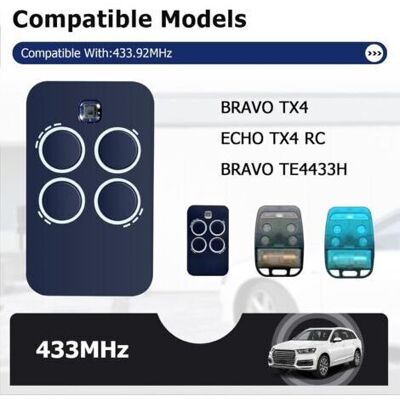 Nalookamic Lot De 2 Télécommandes De Remplacement Pour Ouvre-porte De Garage 4 Canaux, Compatibles Avec Genius Echo Tx4 Rc 433 Mhz - Publicité Nalookamic Lot De 2 Télécommandes De Remplacement Pour Ouvre-porte De Garage 4 Canaux, Compatibles Avec Genius Echo Tx4 Rc 433 Mhz - Publicité