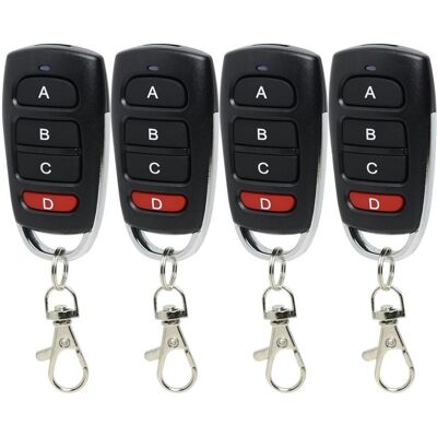 FLAMMKRAFT 4 Pièces Telecommande Universelle Portail 433 Mhz, Duplicateur Porte De Garage Telecommande À 4 Boutons, Portée 10m, Compatible Avec Multiples Dispositifs - Publicité FLAMMKRAFT 4 Pièces Telecommande Universelle Portail 433 Mhz, Duplicateur Porte De Garage Telecommande À 4 Boutons, Portée 10m, Compatible Avec Multiples Dispositifs - Publicité