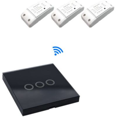 URSUS Télécommande Et Émetteur Mural Pour Motorisations,interrupteur Tactile Sans Fil A Distance, 1 Emetteur (panneau De Commande A Trois Voies) + 3 Recepteurs (identification Par Radiofrequence Rf - Publicité URSUS Télécommande Et Émetteur Mural Pour Motorisations,interrupteur Tactile Sans Fil A Distance, 1 Emetteur (panneau De Commande A Trois Voies) + 3 Recepteurs (identification Par Radiofrequence Rf - Publicité