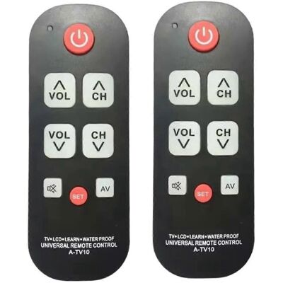 ZUVRA Lot De 2 Télécommandes A-tv10 Pour Seniors, Télécommande Universelle Simple Et Étanche Avec Voyant Led - Publicité ZUVRA Lot De 2 Télécommandes A-tv10 Pour Seniors, Télécommande Universelle Simple Et Étanche Avec Voyant Led - Publicité