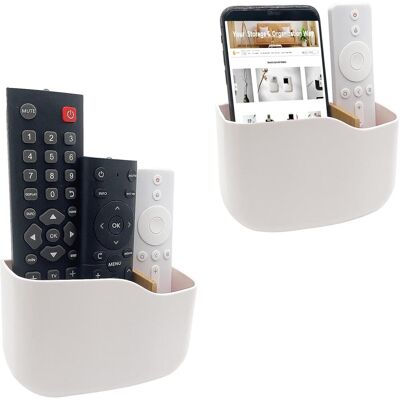 LUMIERE Support Adhésif Pour Télécommande (lot De 2), Fixation Murale, Support Universel Pour Télécommande Tv, Boîte De Rangement À Fond Creux - Publicité LUMIERE Support Adhésif Pour Télécommande (lot De 2), Fixation Murale, Support Universel Pour Télécommande Tv, Boîte De Rangement À Fond Creux - Publicité