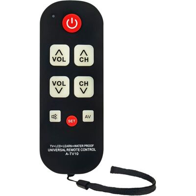 Andiamo Télécommande A-tv10 Pour Seniors. Universelle. Simple Et Étanche. Avec Voyant Led. Publicité Andiamo Télécommande A-tv10 Pour Seniors. Universelle. Simple Et Étanche. Avec Voyant Led. Publicité