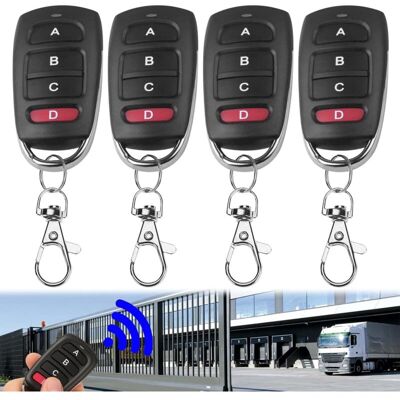 FOGSHIELD 4pcs Telecommande Portail Universelle, Duplicateur Multicode À 4 Boutons 433 Mhz, Telecommande Garage Bip Portail Universelle Pour Porte Électrique Pour Porte De Garage - Publicité FOGSHIELD 4pcs Telecommande Portail Universelle, Duplicateur Multicode À 4 Boutons 433 Mhz, Telecommande Garage Bip Portail Universelle Pour Porte Électrique Pour Porte De Garage - Publicité