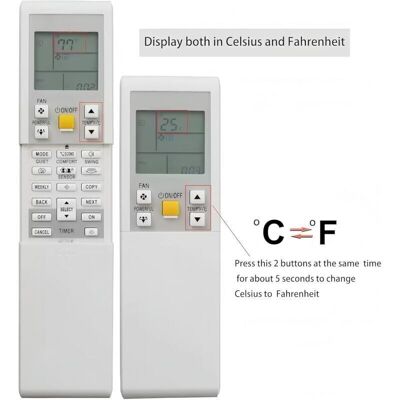 Vision Télécommande De Remplacement Pour Climatiseur Daikin Ac Arc452a9 Arc452a10 Arc452a19 Arc452a20 Arc452a21 Arc452a23 Arc466a36 - Publicité Vision Télécommande De Remplacement Pour Climatiseur Daikin Ac Arc452a9 Arc452a10 Arc452a19 Arc452a20 Arc452a21 Arc452a23 Arc466a36 - Publicité