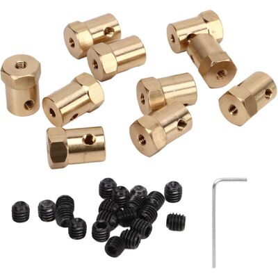 PELTOR Jeffergarden Lot De 10 Raccords Flexibles De Moteur En Laiton, Connecteurs Hexagonaux Pour Télécommande, Roue De Voiture, Pneu, Essieu, Accessoires, Diamètre Intérieur 3 Mm - Publicité PELTOR Jeffergarden Lot De 10 Raccords Flexibles De Moteur En Laiton, Connecteurs Hexagonaux Pour Télécommande, Roue De Voiture, Pneu, Essieu, Accessoires, Diamètre Intérieur 3 Mm - Publicité