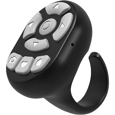 ALVIOR Anneau De Controle Remote Bluetooth - Pour Defilement Tiktok - Compatible Iphone Samsung Pixel - Rechargeable Usb-c - 8 Boutons Physiques - Noir - Publicité ALVIOR Anneau De Controle Remote Bluetooth - Pour Defilement Tiktok - Compatible Iphone Samsung Pixel - Rechargeable Usb-c - 8 Boutons Physiques - Noir - Publicité