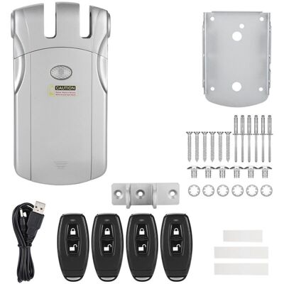 ETNZEBC Serrure Électronique Sans Fil Invisible – Alliage De Zinc – Télécommande Et Bluetooth – Installation Facile – Portée Jusqu'à 20 M - Publicité ETNZEBC Serrure Électronique Sans Fil Invisible – Alliage De Zinc – Télécommande Et Bluetooth – Installation Facile – Portée Jusqu'à 20 M - Publicité