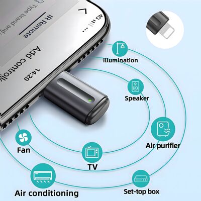 OEM Nouvel Adaptateur De Télécommande Infrarouge Sans Fil Ir Appliances, Émetteur Infrarouge Pour Téléphone Portable Compatible Iphone/micro Usb/type-c - Publicité OEM Nouvel Adaptateur De Télécommande Infrarouge Sans Fil Ir Appliances, Émetteur Infrarouge Pour Téléphone Portable Compatible Iphone/micro Usb/type-c - Publicité