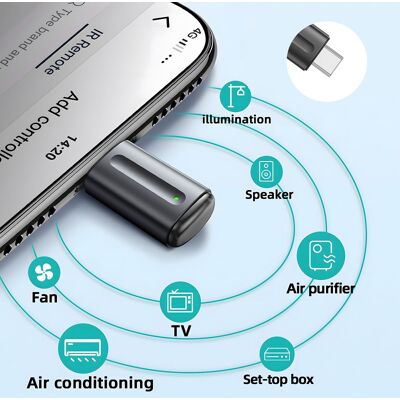 OEM Nouvel Adaptateur De Télécommande Infrarouge Sans Fil Ir Appliances, Émetteur Infrarouge Pour Téléphone Portable Compatible Iphone/micro Usb/type-c - Publicité OEM Nouvel Adaptateur De Télécommande Infrarouge Sans Fil Ir Appliances, Émetteur Infrarouge Pour Téléphone Portable Compatible Iphone/micro Usb/type-c - Publicité