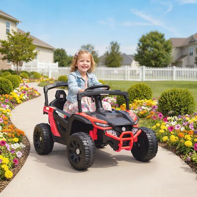 HEAT Voiture Électrique Utv Pour Enfants, Buggy Électrique 12v, 2 Moteurs, Télécommande, Lumières Led, Musique, Klaxon, Convient Aux Enfants De 3 À 8 Ans, Rouge - Publicité HEAT Voiture Électrique Utv Pour Enfants, Buggy Électrique 12v, 2 Moteurs, Télécommande, Lumières Led, Musique, Klaxon, Convient Aux Enfants De 3 À 8 Ans, Rouge - Publicité
