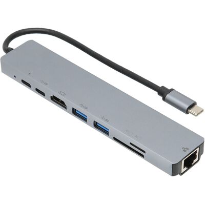 OEM Station D'Accueil Pour Ordinateur Portable, Adaptateur Multiport Usb-c Avec Port Ethernet Rj45 Et Lecteur De Cartes Sd/tf, Sortie Hdmi 4k, Port Usb 3.0 Et Prise En Charge De La Charge Rapide Pd. Publicité OEM Station D'Accueil Pour Ordinateur Portable, Adaptateur Multiport Usb-c Avec Port Ethernet Rj45 Et Lecteur De Cartes Sd/tf, Sortie Hdmi 4k, Port Usb 3.0 Et Prise En Charge De La Charge Rapide Pd. Publicité