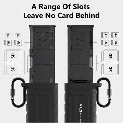 FLAMMKRAFT Boîtier De Rangement Pour Lecteur De Cartes Mémoire 2-en-1 Vrig A0142, Lecteur De Cartes Sd/tf Haute Vitesse 312 Mo/s, Étui De Transport - Publicité FLAMMKRAFT Boîtier De Rangement Pour Lecteur De Cartes Mémoire 2-en-1 Vrig A0142, Lecteur De Cartes Sd/tf Haute Vitesse 312 Mo/s, Étui De Transport - Publicité