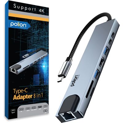OEM Hub Usb-c : 2 Ports Usb-a + 2 Ports Usb-c + Rj45 + Hdmi + Lecteur De Cartes Sd/tf - Publicité OEM Hub Usb-c : 2 Ports Usb-a + 2 Ports Usb-c + Rj45 + Hdmi + Lecteur De Cartes Sd/tf - Publicité