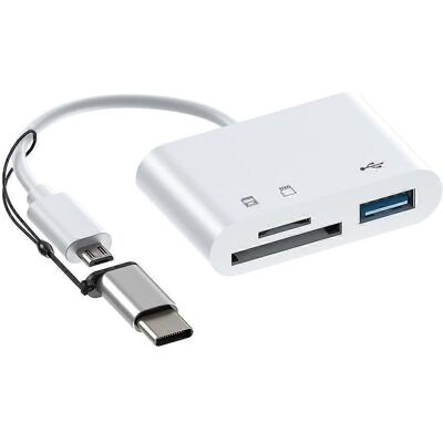 FLAMMKRAFT Lecteur De Cartes Tf/sd Usb Type-c Otg 2.0, Adaptateur Hub Micro Usb Pour Téléphone Et Ordinateur - Publicité FLAMMKRAFT Lecteur De Cartes Tf/sd Usb Type-c Otg 2.0, Adaptateur Hub Micro Usb Pour Téléphone Et Ordinateur - Publicité