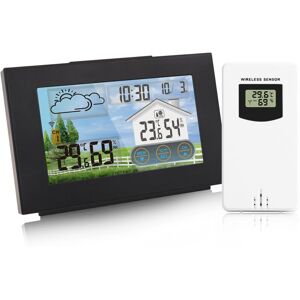 Sjlerst - Station météo Thermomètre d'intérieur et d'extérieur Hygromètre avec capteur Couleur Ecran tactile Réveil Calendrier avec Snooze - Publicité Sjlerst - Station météo Thermomètre d'intérieur et d'extérieur Hygromètre avec capteur Couleur Ecran tactile Réveil Calendrier avec Snooze - Publicité