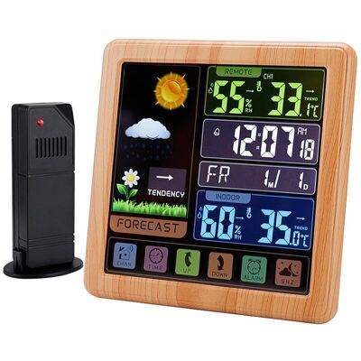 Scotch Horloge Météo Sans Fil, Horloge À Écran Couleur Multifonctionnelle, Thermomètre À Écran Tactile Domestique Et Réveil Hygromètre.. Publicité Scotch Horloge Météo Sans Fil, Horloge À Écran Couleur Multifonctionnelle, Thermomètre À Écran Tactile Domestique Et Réveil Hygromètre.. Publicité