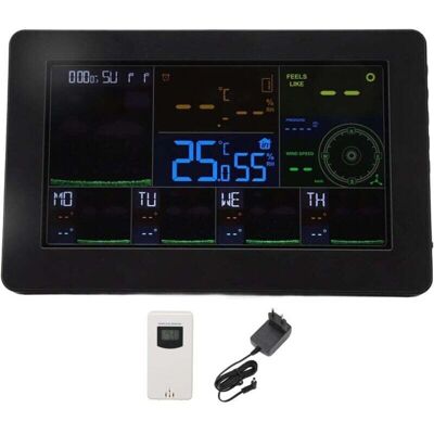 OEM Station Météo, Abs Automatique Sans Fil Intérieur Extérieur Thermomètre Affichage Couleur Réveil Numérique Avec Station De Prévision Wifi Avec Rétroéclairage Réglable Pour La(eu Plug) - Publicité OEM Station Météo, Abs Automatique Sans Fil Intérieur Extérieur Thermomètre Affichage Couleur Réveil Numérique Avec Station De Prévision Wifi Avec Rétroéclairage Réglable Pour La(eu Plug) - Publicité
