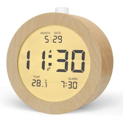 SCORPIO Réveil Numérique En Bois, Réveil Matin Lcd Horloge Numérique Avec Affichage Date, Température, Snooze, Rétro-éclairage, Horloge Digitale Alimenté Par Pile【3 Piles Aaa Nécessaires】 - Publicité SCORPIO Réveil Numérique En Bois, Réveil Matin Lcd Horloge Numérique Avec Affichage Date, Température, Snooze, Rétro-éclairage, Horloge Digitale Alimenté Par Pile【3 Piles Aaa Nécessaires】 - Publicité