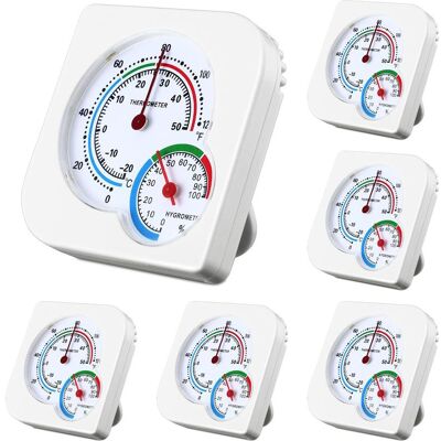 Vision Ensemble De 6 Thermomètres Et Hygromètres D'Intérieur - Mini Thermomètre À Aiguille Et Hygromètre Pour La Maison, La Chambre, La Cuisine, La Terrasse, Etc. Publicité Vision Ensemble De 6 Thermomètres Et Hygromètres D'Intérieur - Mini Thermomètre À Aiguille Et Hygromètre Pour La Maison, La Chambre, La Cuisine, La Terrasse, Etc. Publicité