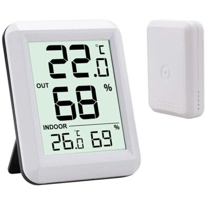 ULISEM Thermomètre Intérieur/extérieur Sans Fil 433 Mhz Avec Capteur Hygromètre Numérique, Grand Écran Lcd Pour Maison Et Bureau - Publicité ULISEM Thermomètre Intérieur/extérieur Sans Fil 433 Mhz Avec Capteur Hygromètre Numérique, Grand Écran Lcd Pour Maison Et Bureau - Publicité